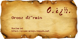 Orosz Ármin névjegykártya