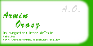 armin orosz business card